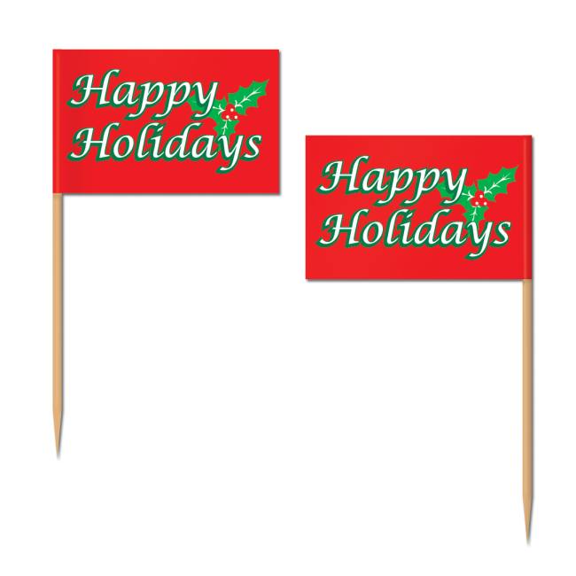 Holiday Flag Picks: Party at Lewis Elegant Party Supplies, Plastic ...