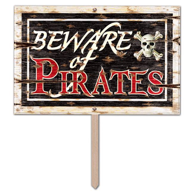 Beware Of Pirates 3-D Art Form Yard Sign: Party at Lewis Elegant Party ...