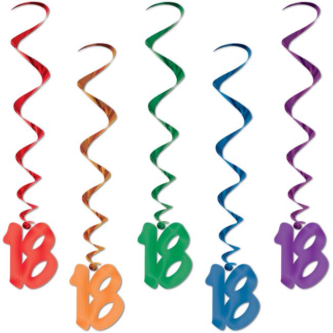 18th Birthday Hanging Whirls: Party at Lewis Elegant Party Supplies ...