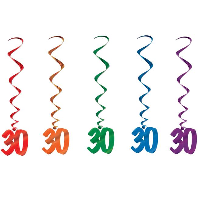 30th Birthday Hanging Whirls: Party at Lewis Elegant Party Supplies ...