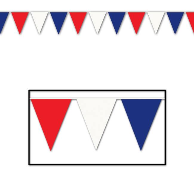 Red White and Blue Outdoor Pennant Banner: Party at Lewis Elegant Party