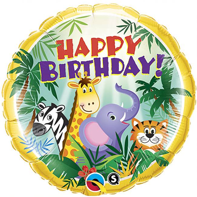 Happy Birthday Jungle Friends Foil Balloon: Safari Adventure