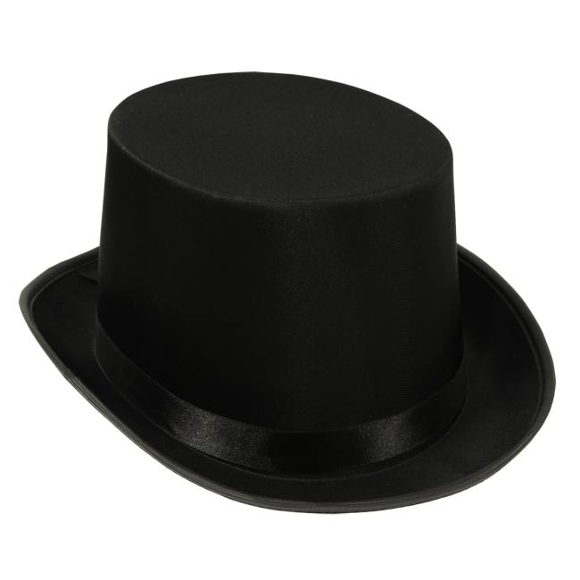 black satin top hat