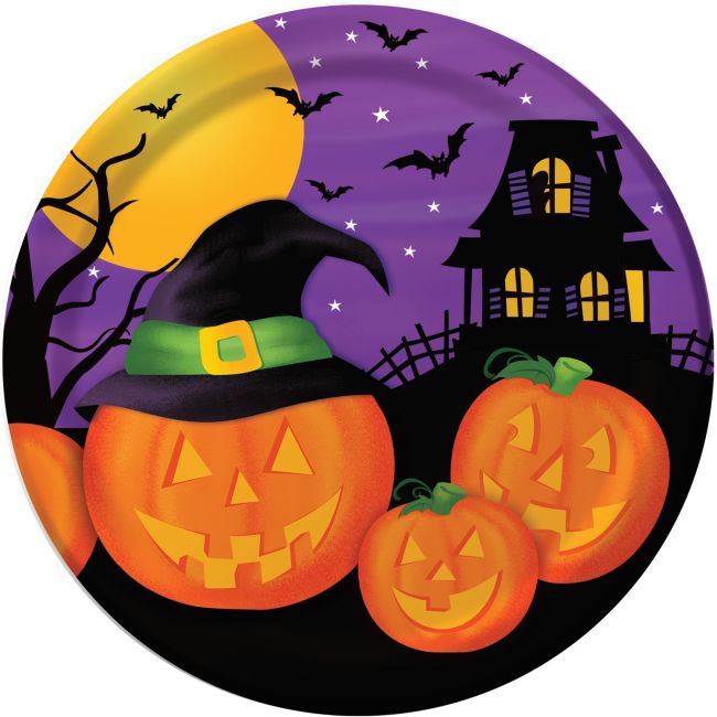 Pumpkin Haunts 9-inch Plates: Party at Lewis Elegant Party Supplies ...