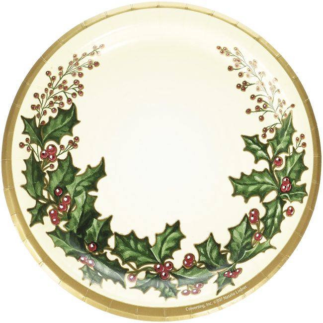 Winter Holly 10-1/4-inch Plates: Party at Lewis Elegant Party Supplies ...