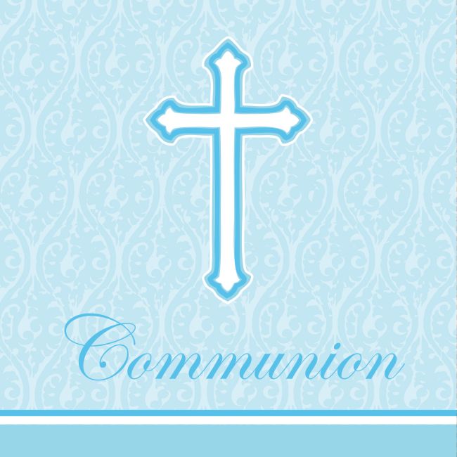 Faith Blue Communion Lunch Napkins: Party at Lewis Elegant Party ...