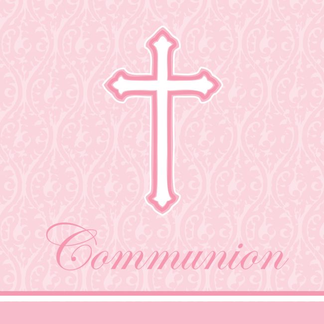 Faith Pink Communion Lunch Napkins: Party at Lewis Elegant Party ...