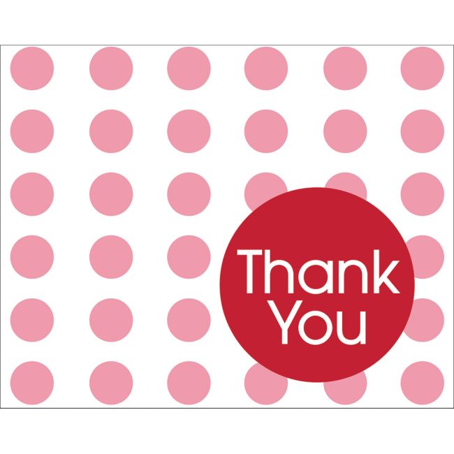 Polka Dot Foldover Thank You Cards, Red: Party at Lewis Elegant Party ...