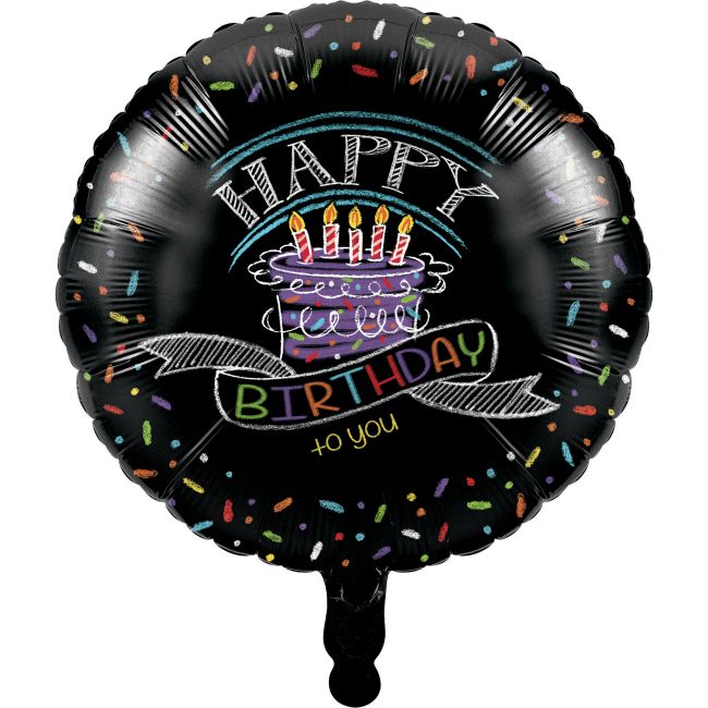 Chalk Birthday Foil Balloon: Party at Lewis Elegant Party Supplies ...