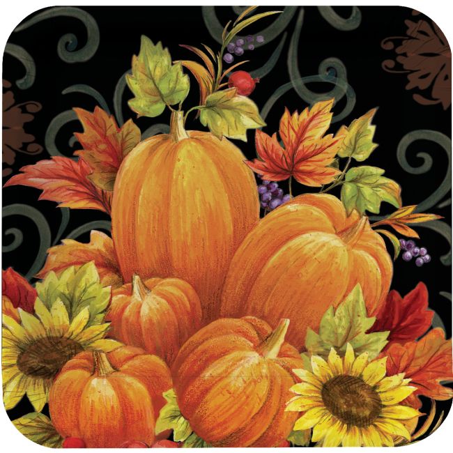 Pumpkin Tapestry 7-inch Deep Dish Plates: Party at Lewis Elegant Party ...