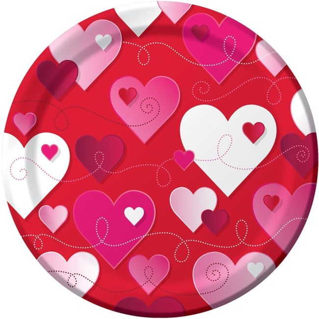 Hearts and Swirls 9-inch Plates: Party at Lewis Elegant Party Supplies ...