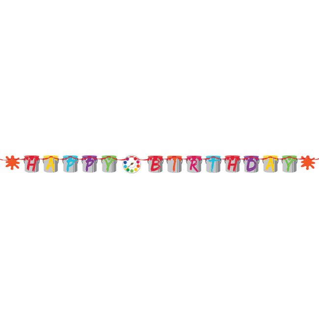 Art Party Happy Birthday Shaped Ribbon Banner: Party at Lewis Elegant ...