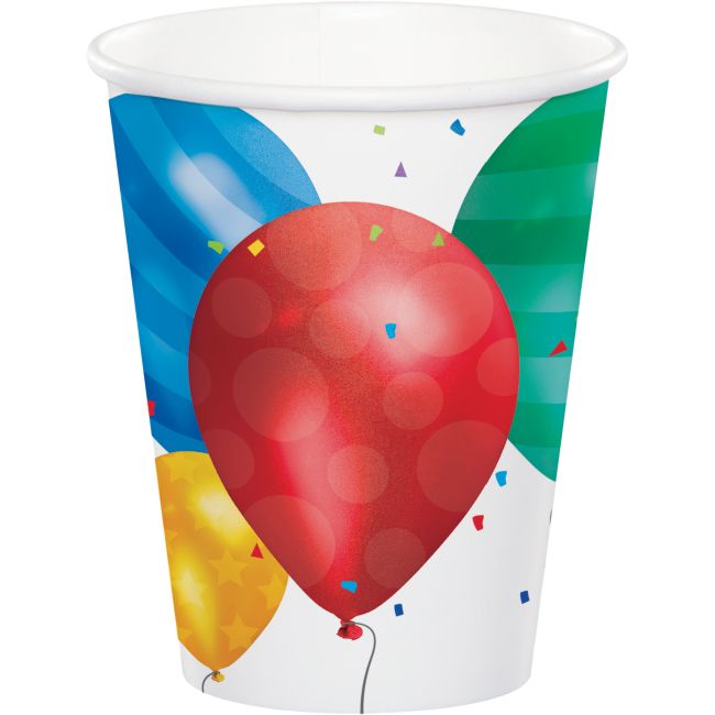 stack cups with balloons