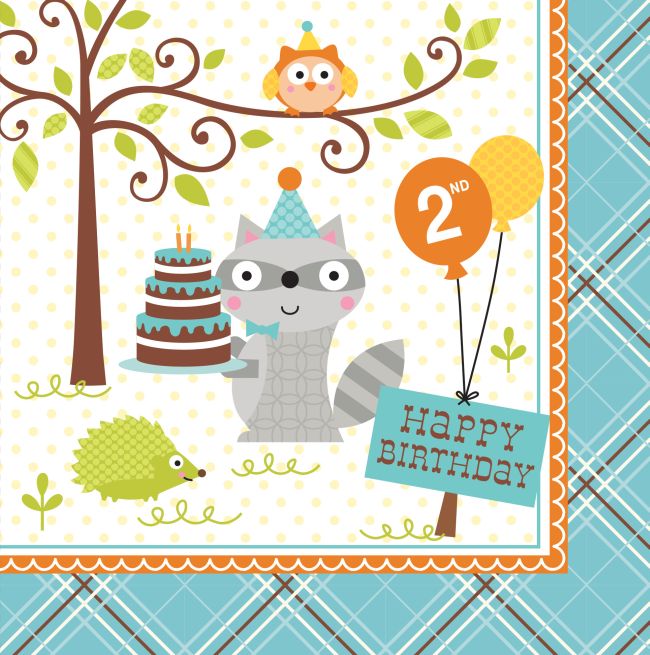 Happy Woodland Boy 2nd Birthday 3-Ply Lunch Napkins: Party at Lewis ...