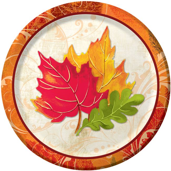 fall plastic plates