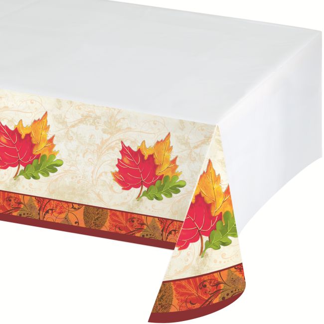 Fall Flair Plastic Tablecloth: Party at Lewis Elegant Party Supplies ...