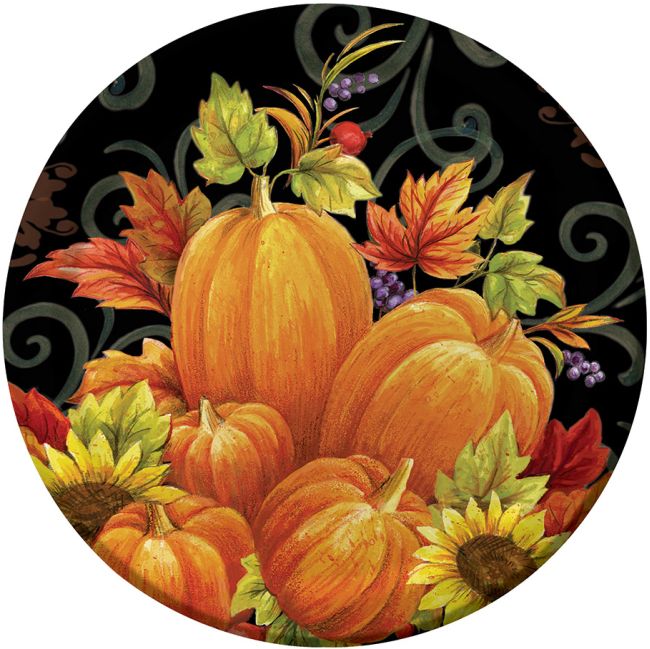 Pumpkin Tapestry 7-inch Plates: Party at Lewis Elegant Party Supplies ...