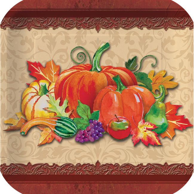 Autumn's Feast 7-inch Deep Dish Plates: Party at Lewis Elegant Party ...