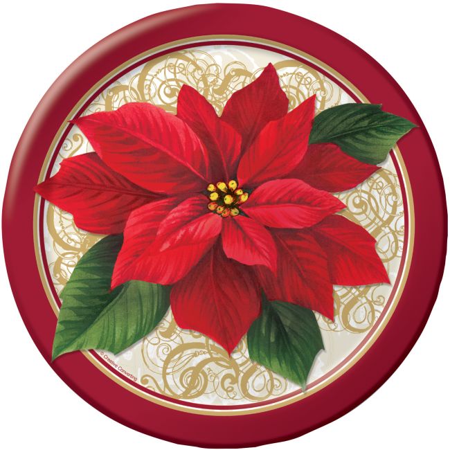 Poinsettia Lace 9-inch Plates: Party at Lewis Elegant Party Supplies ...