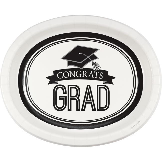 Graduation School Spirit 12-inch Oval Plates White: Party at Lewis ...