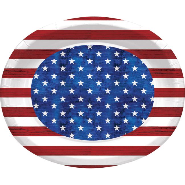 Patriotism 12-inch Oval Plates: Party at Lewis Elegant Party Supplies ...