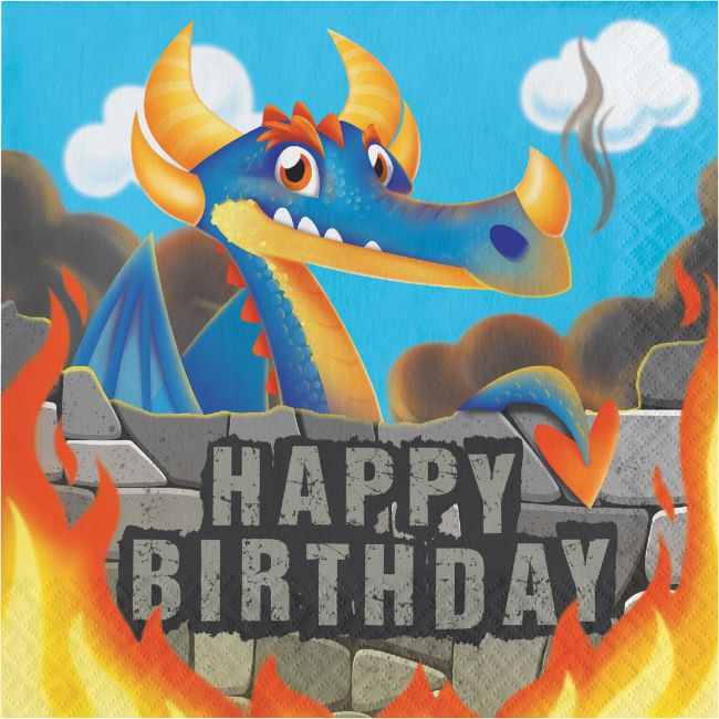 Dragons Happy Birthday Lunch Napkins: Party at Lewis Elegant Party