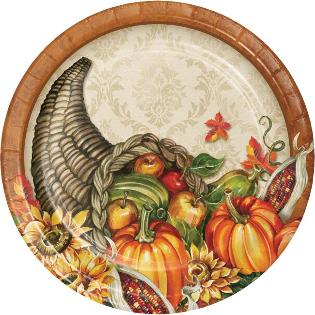 Harvest Cornucopia 7-inch Plates: Party at Lewis Elegant Party Supplies ...