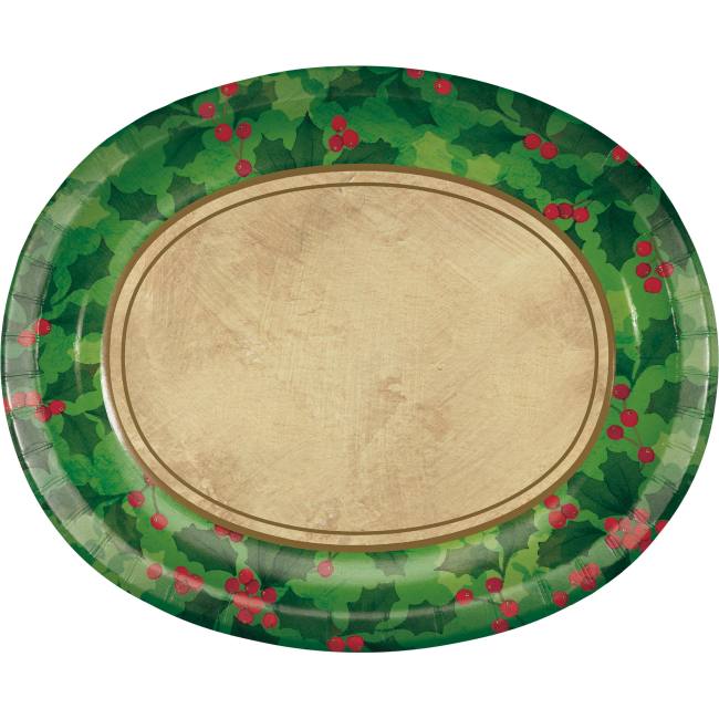 christmas oval paper plates