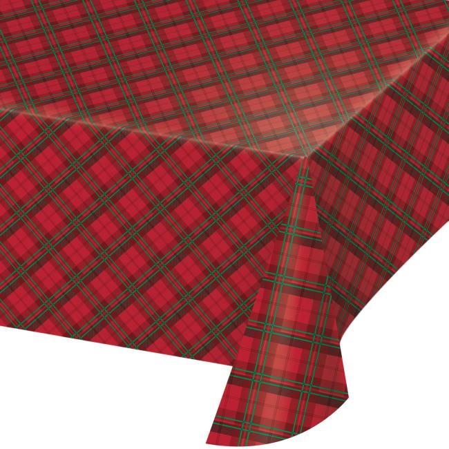 Holiday Plaid Vinyl Tablecloth Party At Lewis Elegant Party Supplies Plastic Dinnerware Paper Plates And Napkins