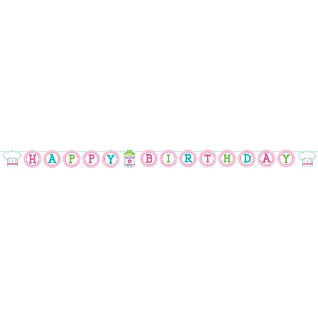 Little Chef Happy Birthday Shaped Ribbon Banner: Party at Lewis Elegant ...