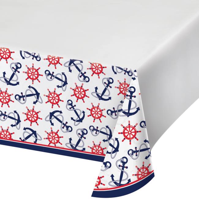 Anchors Away Plastic Tablecloth: Party at Lewis Elegant Party Supplies ...