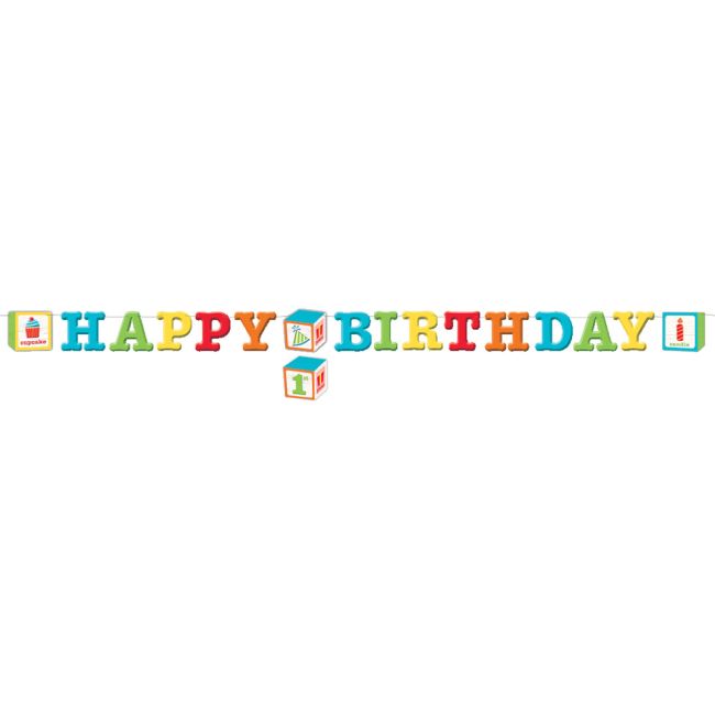 ABC Birthday Letter Banner w/1st Birthday Day Sticker: Party at Lewis ...