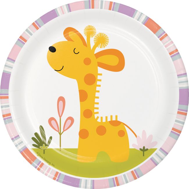 Happy Jungle Giraffe Girl 7-inch Plates: Party at Lewis Elegant Party ...