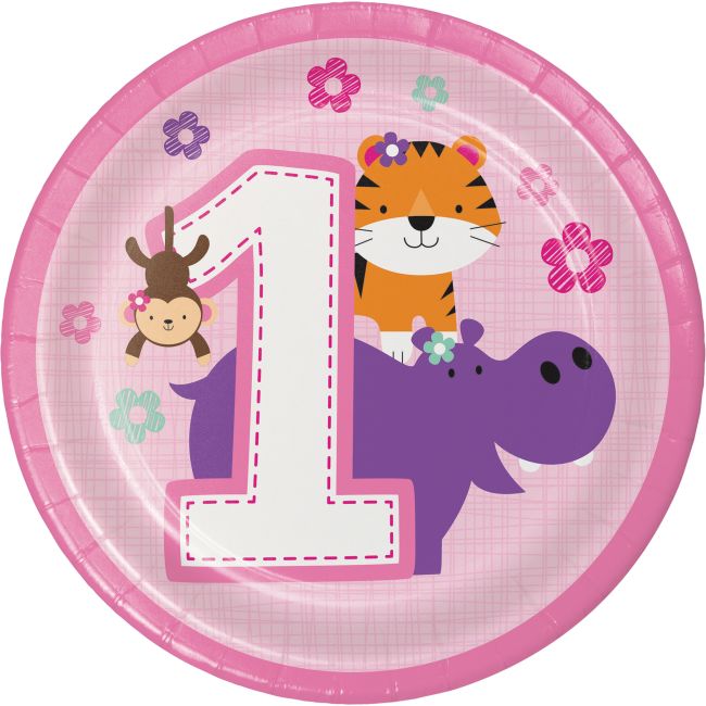 One is Fun Girl 7-inch Plates: Party at Lewis Elegant Party Supplies ...