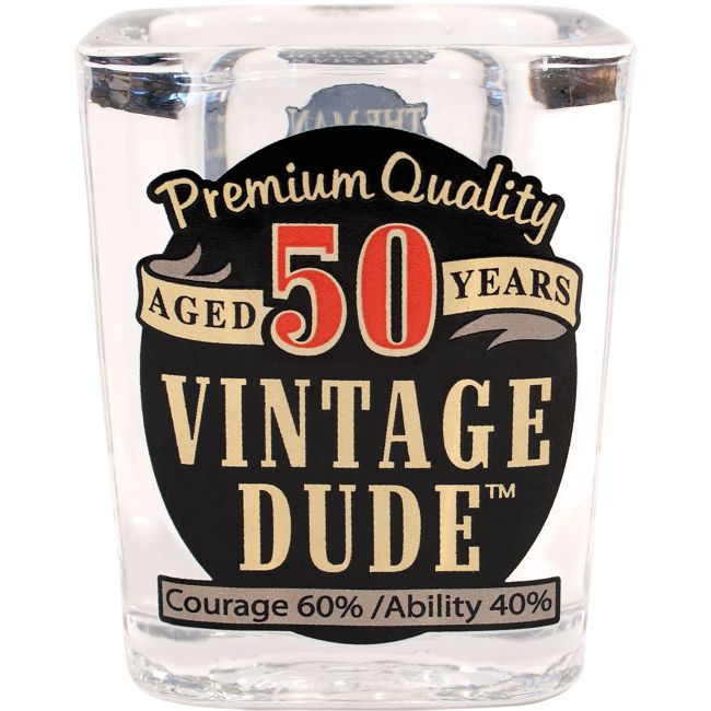 Vintage Dude Aged 50 Years 2oz Shot Glass Party At Lewis Elegant Party