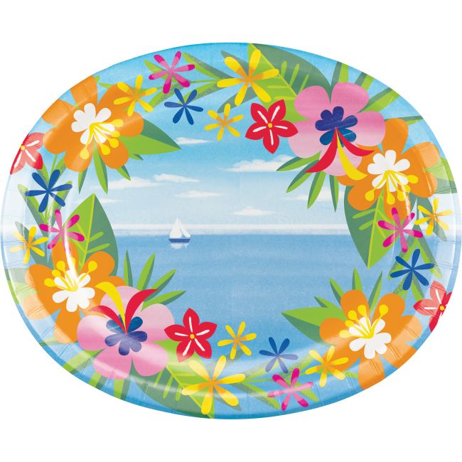 Lush Luau 12inch Oval Plates Party at Lewis Elegant Party Supplies, Plastic Dinnerware, Paper