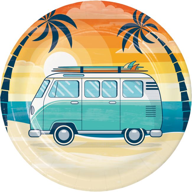 Summer Surfing 9-inch Plates: Party at Lewis Elegant Party Supplies ...