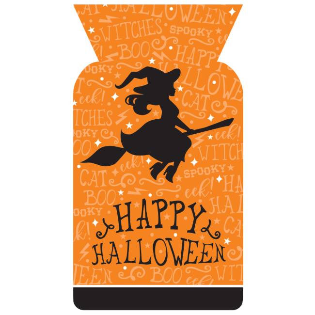 Happy Halloween Flying Witch Shaped Cello Bags: Party at Lewis Elegant ...