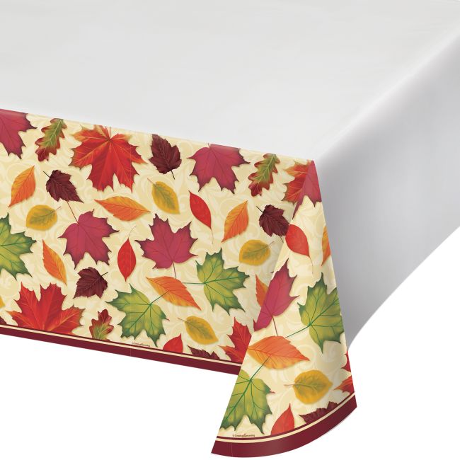 Fall Leaves Plastic Tablecloth: Party at Lewis Elegant Party Supplies ...