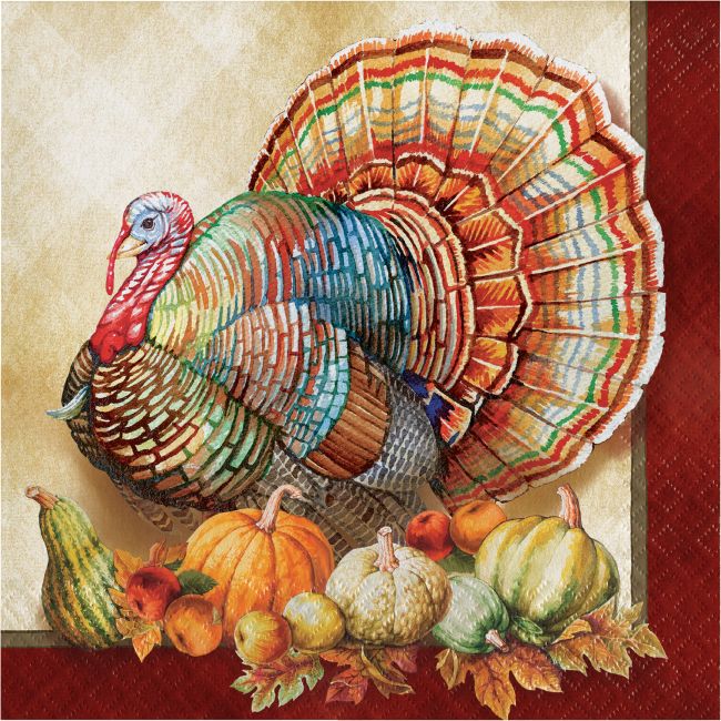 Traditions of Thanksgiving 3-Ply Lunch Napkins: Party at Lewis Elegant ...