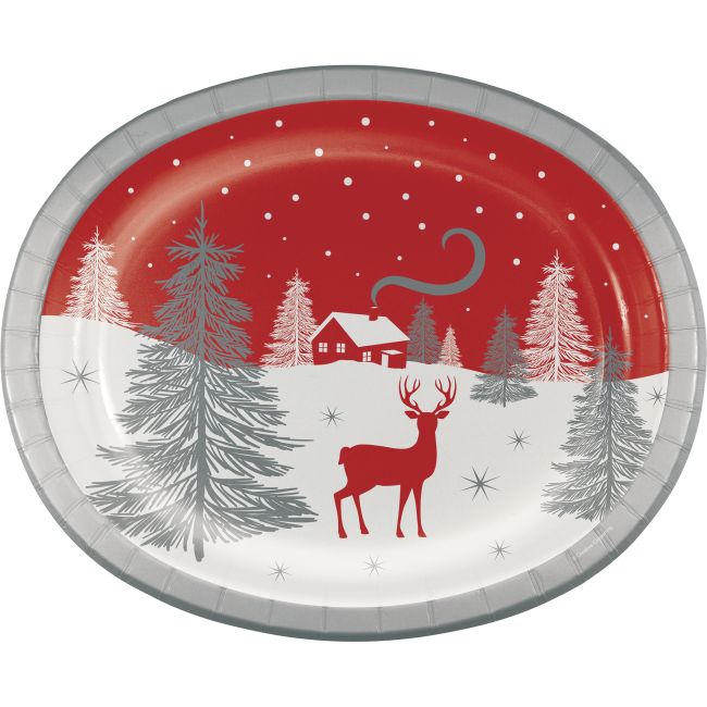 Winter Wonder 12-inch Oval Plates: Party at Lewis Elegant Party