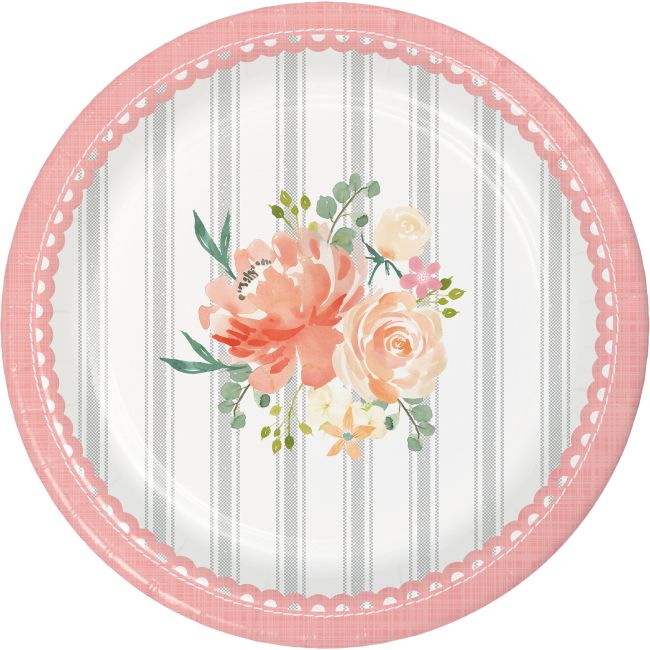 Farmhouse Floral 7-inch Plates: Party at Lewis Elegant Party Supplies ...