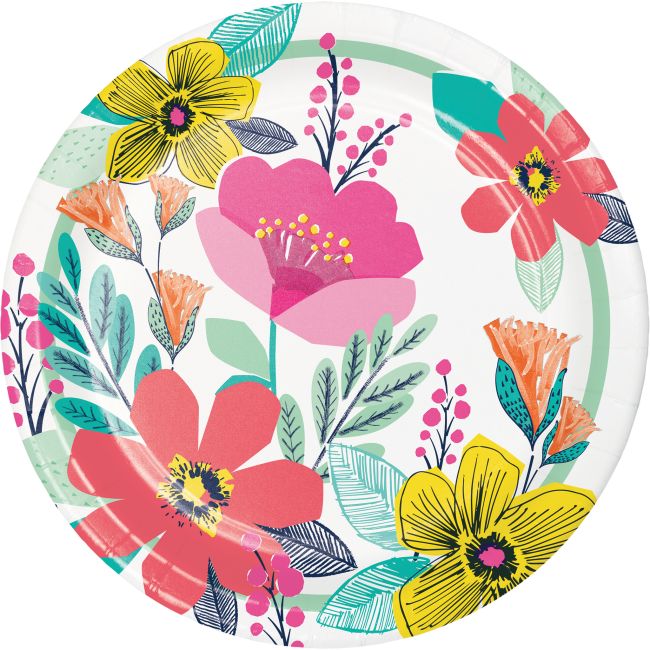 Contemporary Floral 9-inch Plates: Party at Lewis Elegant Party ...