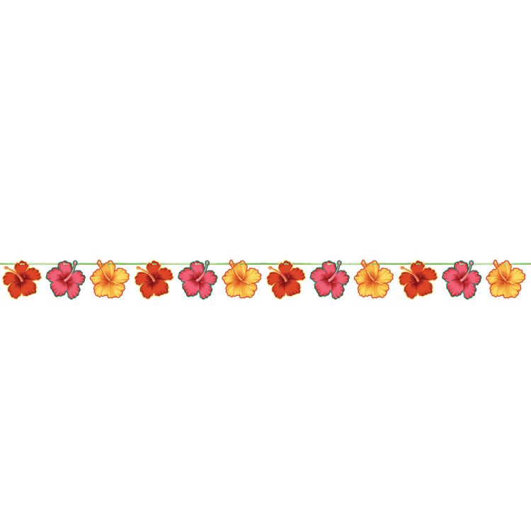 Tropical Flowers Shaped Hibiscus Ribbon Banner: Party at Lewis Elegant ...