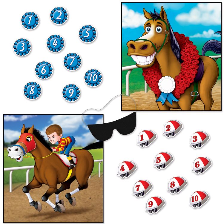 Horse Racing Party Game Pin The Tail Game Derby Horse Birthday