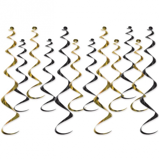 Gold Twirly Whirlys Hanging Party Decorations: Party at Lewis Elegant Party  Supplies, Plastic Dinnerware, Paper Plates and Napkins
