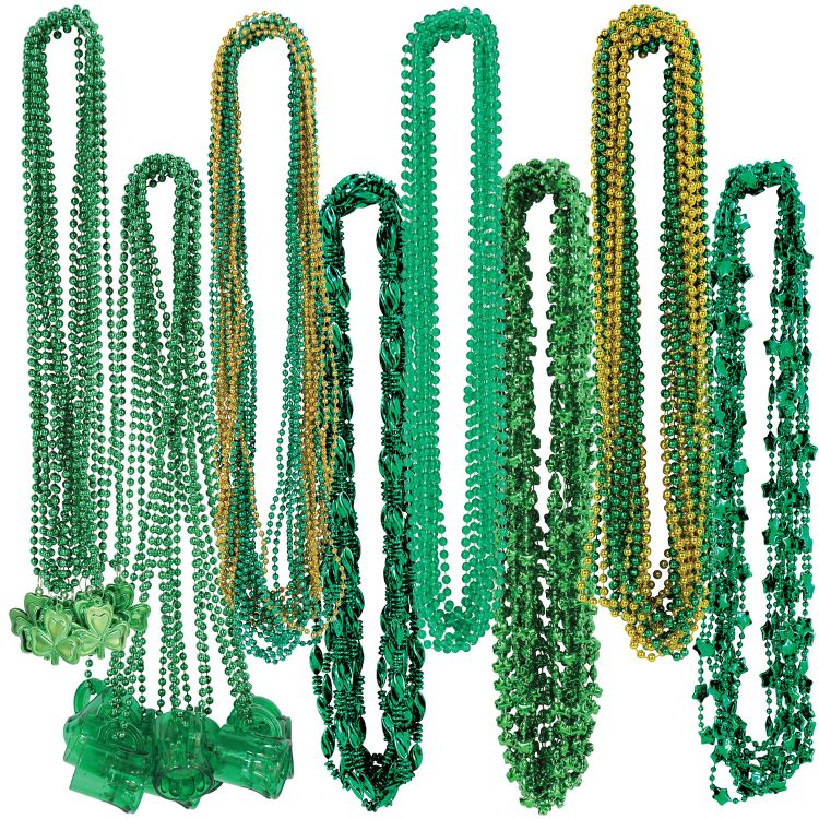 St Patrick's Day Bead Assortment: Party at Lewis Elegant Party Supplies