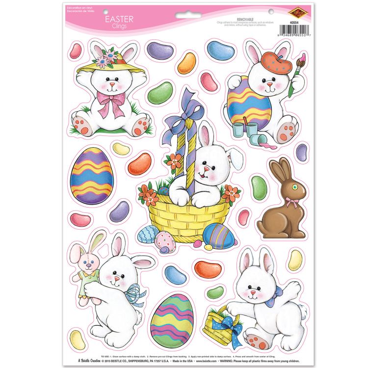 Easter Window Clings: Party At Lewis Elegant Party Supplies, Plastic 