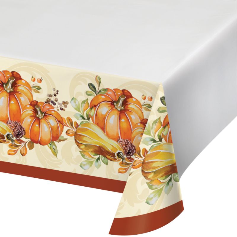 Autumn Wreath Plastic Tablecloth: Party at Lewis Elegant Party Supplies ...