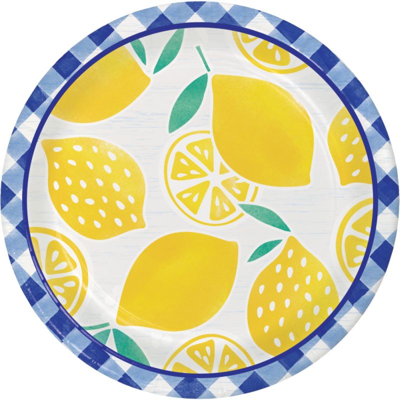 Gingham Lemonade 7-inch Plates: Party at Lewis Elegant Party Supplies ...